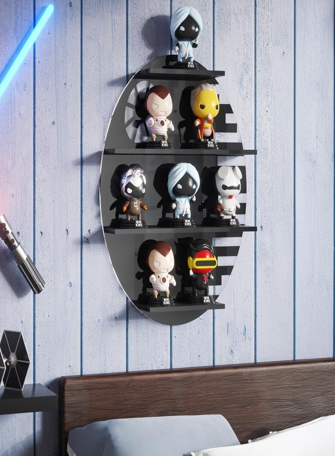 WINKINE Wall Display Shelves Compatible with Funko Pop Out of Box, Acrylic Floating Shelves for Wall, Figures Display Stand for Galaxy-Themed Collectibles Decor, Figures Organizer and Storage, Black - Image 1